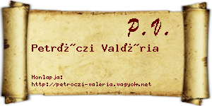 Petróczi Valéria névjegykártya